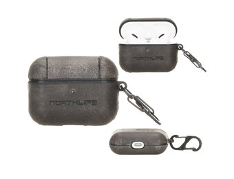 NorthLife - Haga lederen cover hoes - AirPods Pro - Donkergrijs