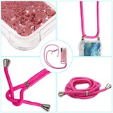 Backcover hoes Glitter Rose Goud met koord voor de Samsung Galaxy S21 Plus