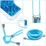 Backcover hoes Glitter Blauw met koord voor de Samsung Galaxy S21 Plus