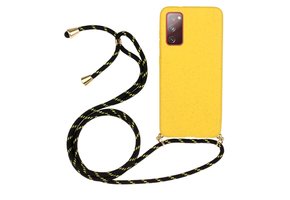 Lunso - Backcover hoes met koord - Samsung Galaxy S20 FE - Geel