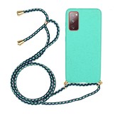 Backcover hoes Cyaan met koord voor de Samsung Galaxy S20 FE
