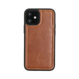 iPhone 12 Mini Leren Backcover hoes - Cognac