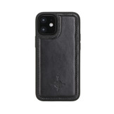 iPhone 12 Mini Leren Backcover hoes - Zwart