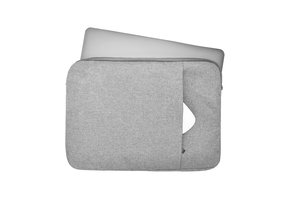 Lunso - Stijlvolle zachte neopreen sleeve hoes 15 inch - Lichtgrijs
