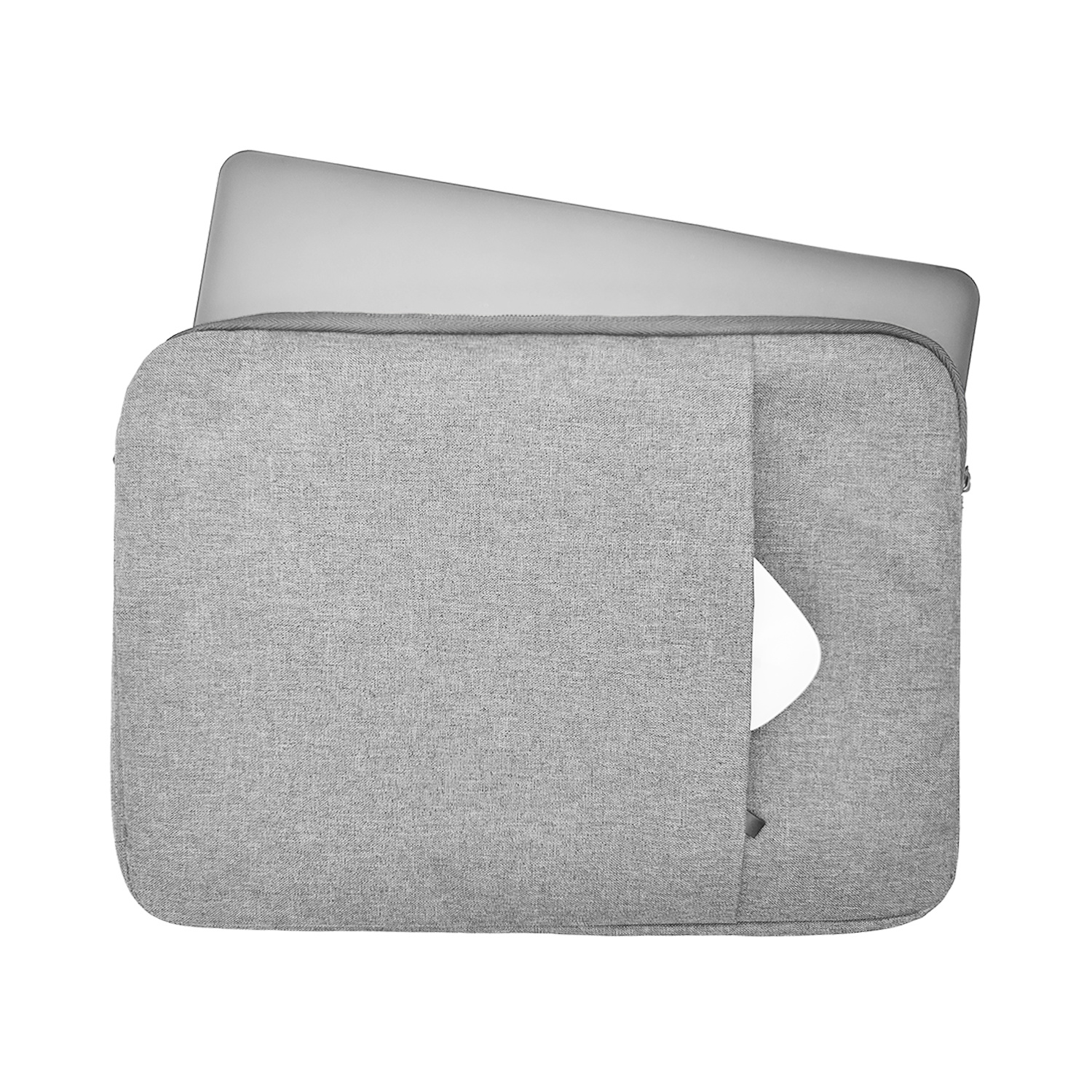 Stijlvolle zachte sleeve hoes Lichtgrijs met neopreen bescherming voor 15 inch laptops