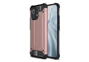 Lunso - Armor Guard backcover hoes - Xiaomi Mi 11 - Rose Goud