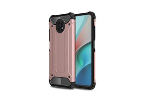 Lunso - Armor Guard backcover hoes - Xiaomi Redmi Note 9  - Rose Goud