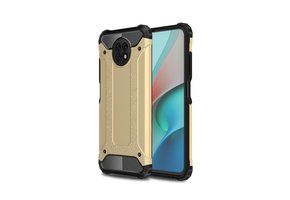 Lunso - Armor Guard backcover hoes - Xiaomi Redmi Note 9  - Goud