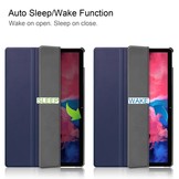 3-Vouw sleepcover hoes Donkerblauw voor de Lenovo Tab P11 Pro