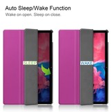 3-Vouw sleepcover hoes Paars voor de Lenovo Tab P11 Pro