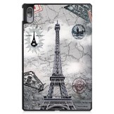 3-Vouw sleepcover hoes Eiffeltoren voor de Lenovo Tab P11 Pro