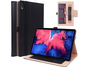 Luxe stand flip sleepcover hoes - Lenovo Tab P11 / P11 Plus - Zwart