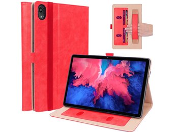 Luxe stand flip sleepcover hoes - Lenovo Tab P11 / P11 Plus - Rood