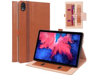 Luxe stand flip sleepcover hoes - Lenovo Tab P11 / P11 Plus - Bruin