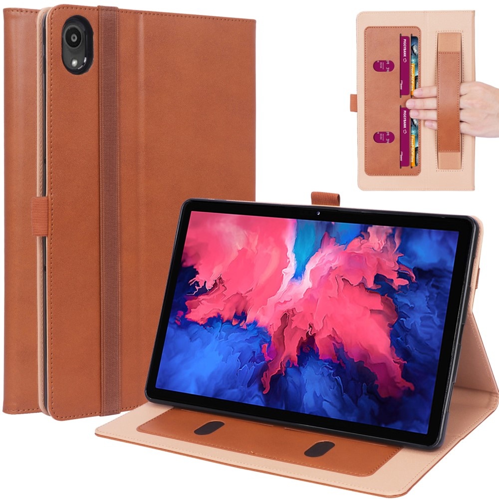 Luxe stand flip sleepcover hoes Bruin voor de Lenovo Tab P11 / P11 Plus