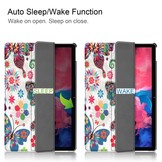 3-Vouw sleepcover hoes Vlinders voor de Lenovo Tab P11 / P11 Plus