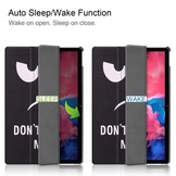 3-Vouw sleepcover hoes Don't Touch voor de Lenovo Tab P11 / P11 Plus