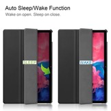 3-Vouw sleepcover hoes Zwart voor de Lenovo Tab P11 / P11 Plus