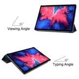 3-Vouw sleepcover hoes Donkerblauw voor de Lenovo Tab P11 / P11 Plus