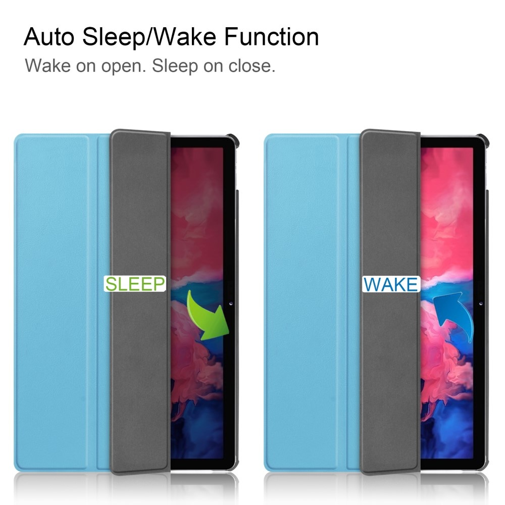 3-Vouw sleepcover hoes Lichtblauw voor de Lenovo Tab P11 / P11 Plus