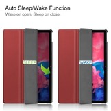 3-Vouw sleepcover hoes Bordeaux Rood voor de Lenovo Tab P11 / P11 Plus
