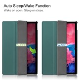 3-Vouw sleepcover hoes Groen voor de Lenovo Tab P11 / P11 Plus