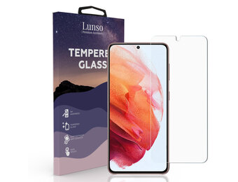 Lunso - Samsung Galaxy S21 - Gehard Beschermglas - Full Cover Screenprotector