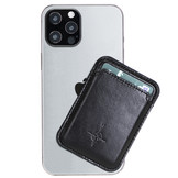 Leren cardholder / pasjeshouder Zwart Magsafe (magnetisch) iPhone 12/13/14 Serie