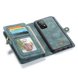 Vintage 2 in 1 portemonnee hoes Blauw voor de Samsung Galaxy A52 en Samsung Galaxy A52s