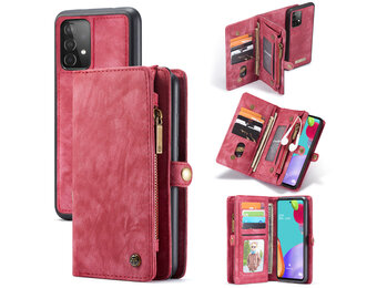 Caseme - vintage 2 in 1 portemonnee hoes - Samsung Galaxy A52 / A52s - Rood