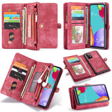 Vintage 2 in 1 portemonnee hoes Rood voor de Samsung Galaxy A52 en Samsung Galaxy A52s