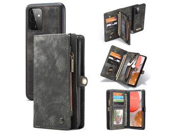 Caseme - vintage 2 in 1 portemonnee hoes - Samsung Galaxy A72 - Zwart