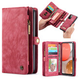 Vintage 2 in 1 portemonnee hoes Rood voor de Samsung Galaxy A72