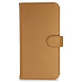 Vegan lederen en 100% Biologisch afbreekbare Bookcase hoes Cognac voor de iPhone 12 Mini