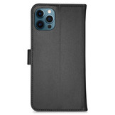 Vegan lederen en 100% Biologisch afbreekbare Bookcase hoes Zwart voor de iPhone 12 Pro Max