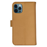 Vegan lederen en 100% Biologisch afbreekbare Bookcase hoes Cognac voor de iPhone 12 Pro Max