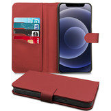 Vegan lederen en 100% Biologisch afbreekbare Bookcase hoes Rood voor de iPhone 12 Pro Max