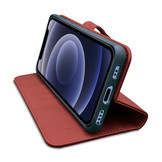 Vegan lederen en 100% Biologisch afbreekbare Bookcase hoes Rood voor de iPhone 12 Pro Max