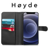 Vegan lederen en 100% Biologisch afbreekbare Bookcase hoes Zwart voor de iPhone 12 en iPhone 12 Pro