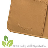 Vegan lederen en 100% Biologisch afbreekbare Bookcase hoes Cognac voor de iPhone 12 en iPhone 12 Pro