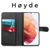 Vegan lederen en 100% Biologisch afbreekbare Bookcase hoes Zwart voor de Samsung Galaxy S21 Plus