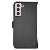 Vegan lederen en 100% Biologisch afbreekbare Bookcase hoes Zwart voor de Samsung Galaxy S21 Plus
