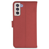 Vegan lederen en 100% Biologisch afbreekbare Bookcase hoes Rood voor de Samsung Galaxy S21 Plus