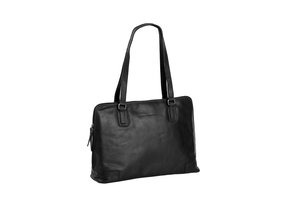 Chesterfield - Flint Lederen Schoudertas/Laptoptas - 13 inch - Zwart