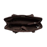 Flint lederen schoudertas/ laptoptas Bruin voor 13 inch laptops en grotere tablets