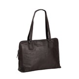 Flint lederen schoudertas/ laptoptas Bruin voor 13 inch laptops en grotere tablets