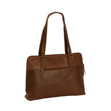 Flint lederen schoudertas/ laptoptas Cognac voor 13 inch laptops en grotere tablets