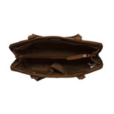 Flint lederen schoudertas/ laptoptas Cognac voor 13 inch laptops en grotere tablets