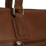 Flint lederen schoudertas/ laptoptas Cognac voor 13 inch laptops en grotere tablets