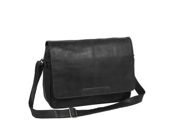 Chesterfield - Richard Lederen Schoudertas/Laptoptas - 15 inch - Zwart